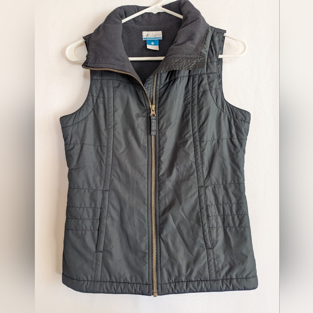Women's XS Vest Columbia Black Fleece Lined Sleeveless High Neck REI Hiking Rab